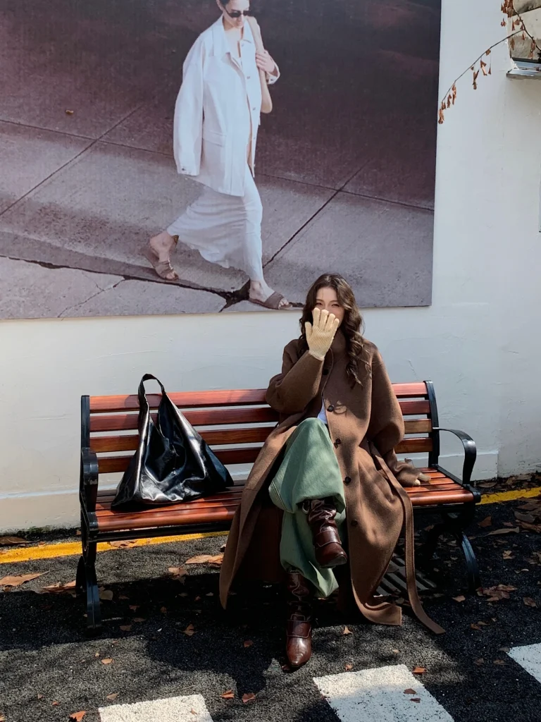 Vintage Wool Coat: Women’s Oversized Long 100% Double-Faced Wool Overcoat with Belt